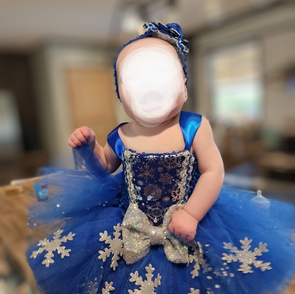 Custom Infant Snowflake Holiday/Pageant Dress - Picture 4 of 8
